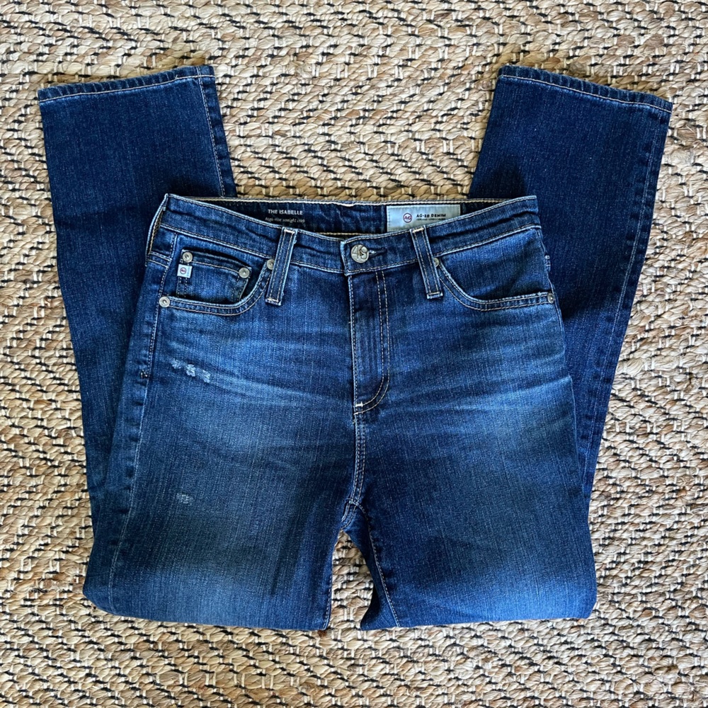 Adriano Goldschmied Isabella high-rise straight crop jeans dark indigo size 25R